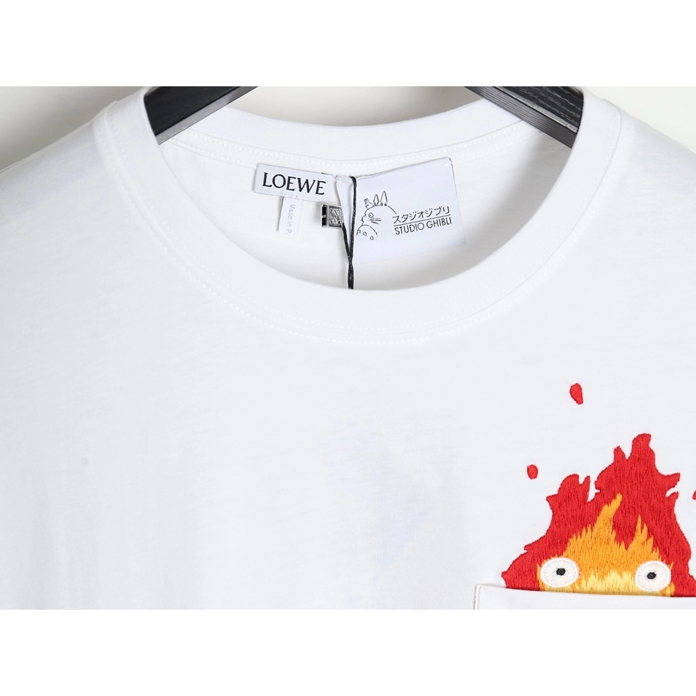 Loewe Totoro Limited Edition Pocket Embroidered Short Sleeve T-Shirt,All order with free shipping Loewe