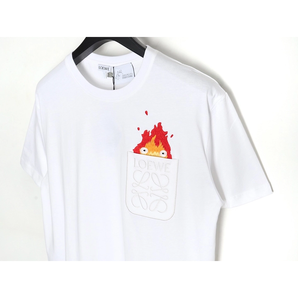 Loewe Totoro Limited Edition Pocket Embroidered Short Sleeve T-Shirt,All order with free shipping Loewe