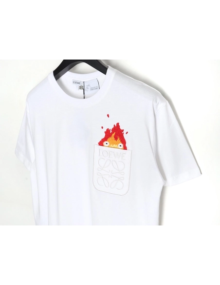 Loewe Totoro Limited Edition Pocket Embroidered Short Sleeve T-Shirt,All order with free shipping Loewe