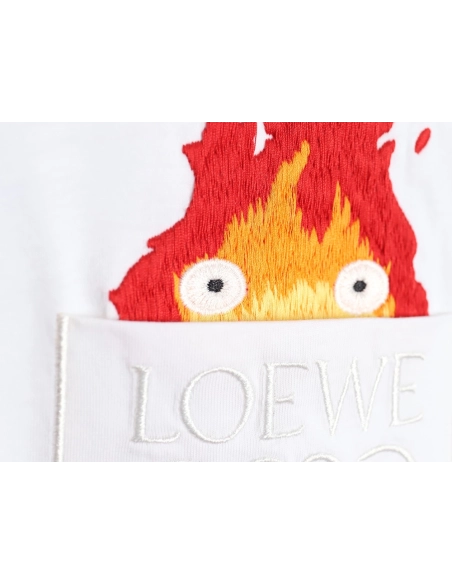 Loewe Totoro Limited Edition Pocket Embroidered Short Sleeve T-Shirt,All order with free shipping Loewe