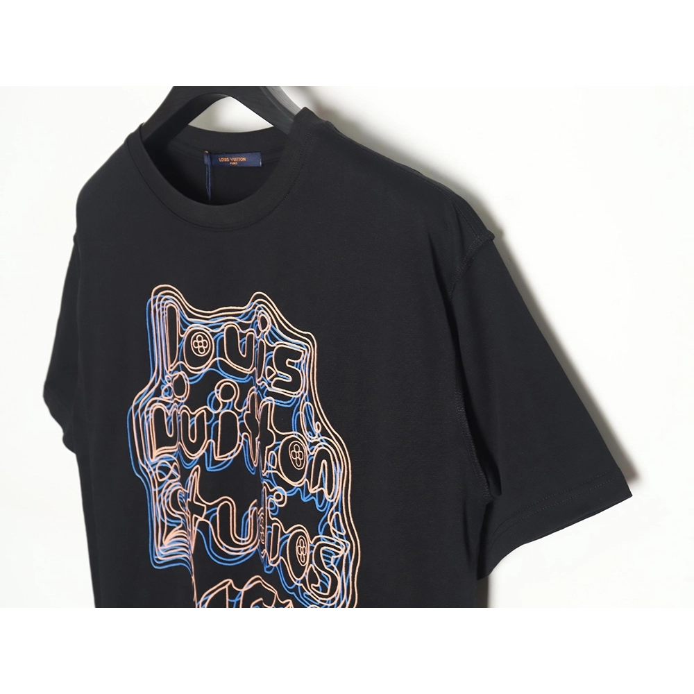 Reps Louis Vuitton geometric neon print short-sleeved T-shirt,All order with free shipping Reps Louis Vuitton