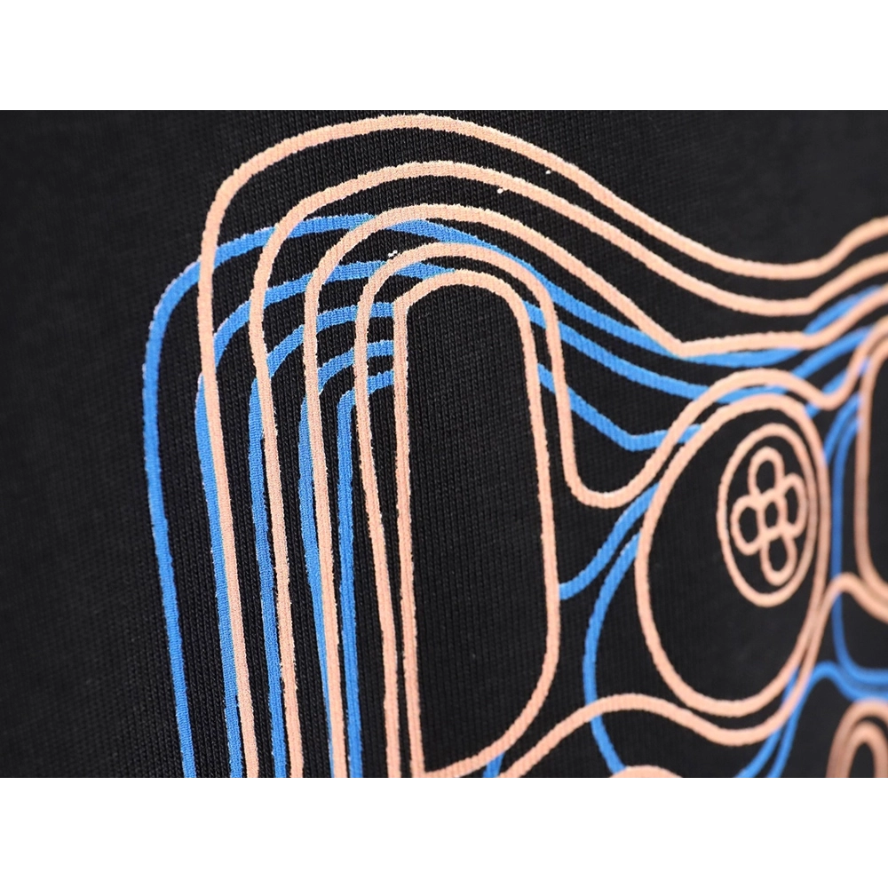 Reps Louis Vuitton geometric neon print short-sleeved T-shirt,All order with free shipping Reps Louis Vuitton