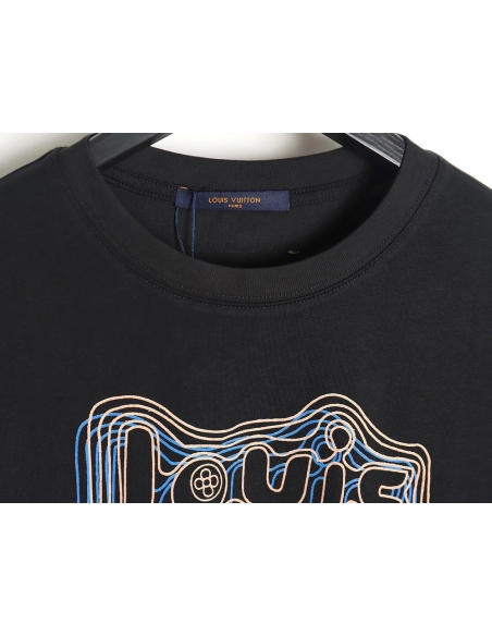 Reps Louis Vuitton geometric neon print short-sleeved T-shirt,All order with free shipping Reps Louis Vuitton