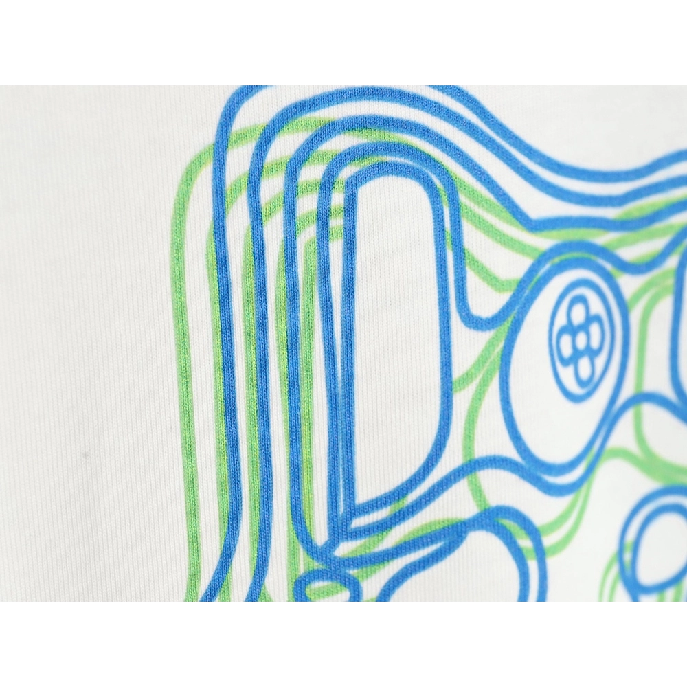 Reps Louis Vuitton geometric neon print short-sleeved T-shirt,All order with free shipping Reps Louis Vuitton