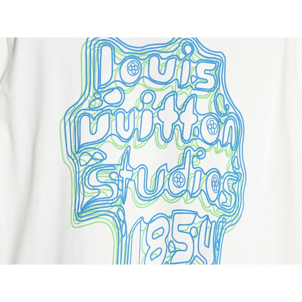 Reps Louis Vuitton geometric neon print short-sleeved T-shirt,All order with free shipping Reps Louis Vuitton