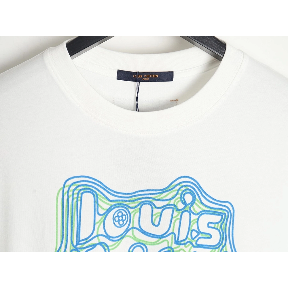 Reps Louis Vuitton geometric neon print short-sleeved T-shirt,All order with free shipping Reps Louis Vuitton