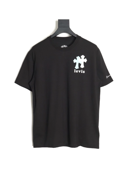 Chrome Hearts CH X Levis Cross Short Sleeve T-Shirt TSK2,All order with free shipping Chrome Hearts with free shipping