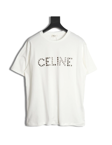 Celine studded letter T-shirt,All order with free shipping Celine