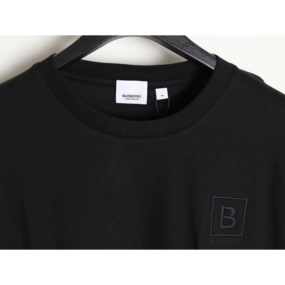 Burberry B logo embroidered plaid patchwork T-shirt TSK1,All order with free shipping Burberry