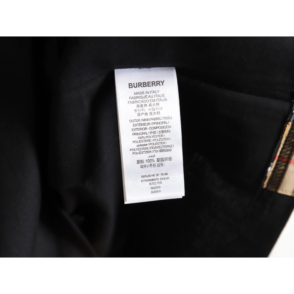 Burberry B logo embroidered plaid patchwork T-shirt TSK1,All order with free shipping Burberry