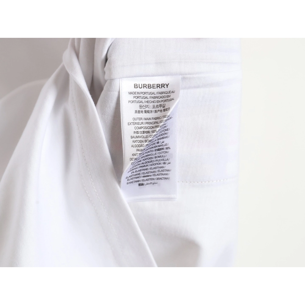 Burberry B logo embroidered plaid patchwork T-shirt,All order with free shipping Burberry