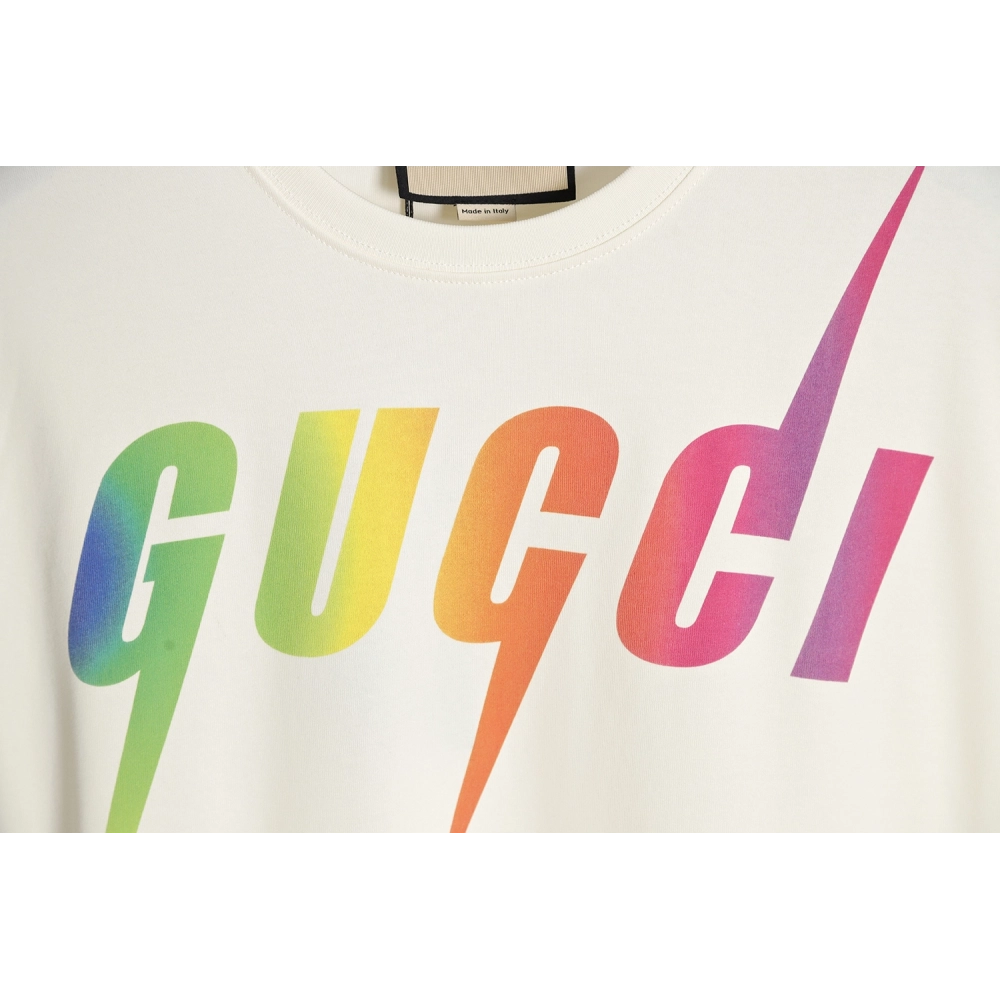 Reps Gucci 23SS Gradient Lightning Short Sleeve T-Shirt,All order with free shipping Reps Gucci