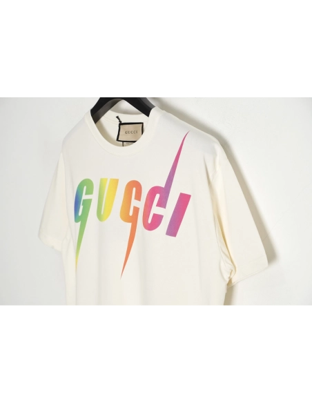Reps Gucci 23SS Gradient Lightning Short Sleeve T-Shirt,All order with free shipping Reps Gucci