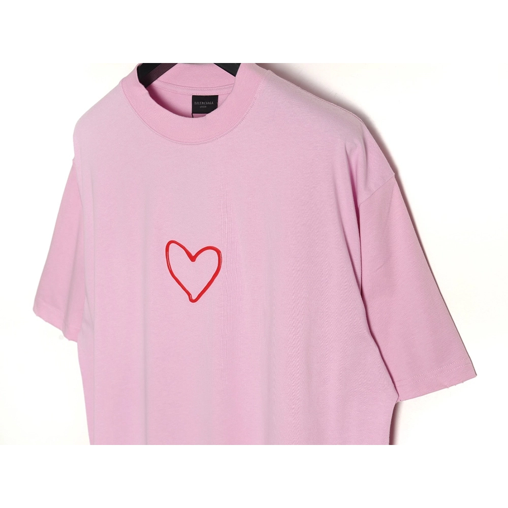 Balenciaga solid color heart short-sleeved T-shirt,All order with free shipping Balenciaga