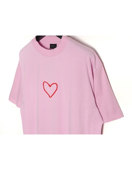 Balenciaga solid color heart short-sleeved T-shirt,All order with free shipping Balenciaga