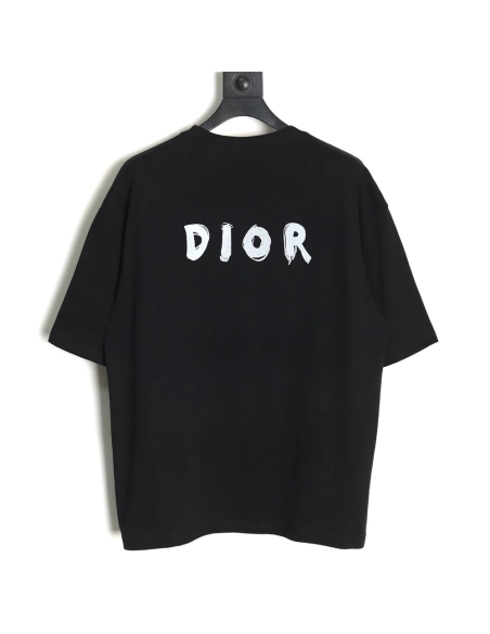 Dior Dragon Print Lettering Short Sleeve T-Shirt TSK1,All order with free shipping Dior