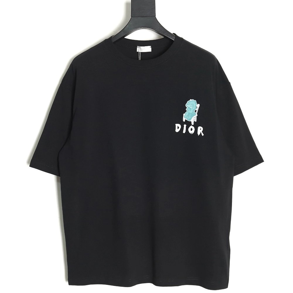 Dior Dragon Print Lettering Short Sleeve T-Shirt TSK1,All order with free shipping Dior