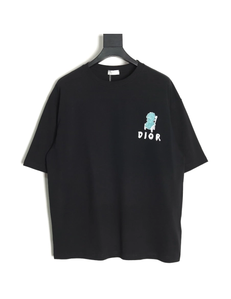 Dior Dragon Print Lettering Short Sleeve T-Shirt TSK1,All order with free shipping Dior