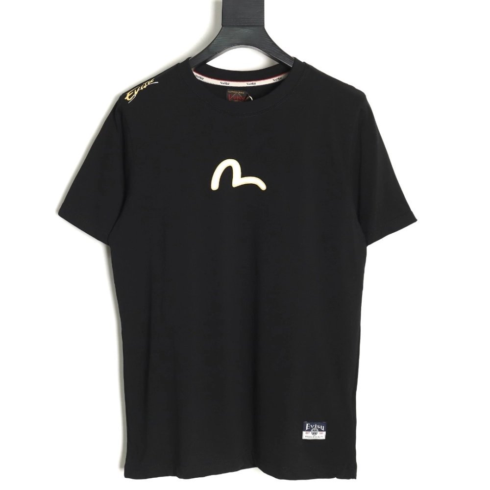 Evisu Carp Seagull Brush Large M Digital Print Short Sleeve T-shirt,All order with free shipping Evisu