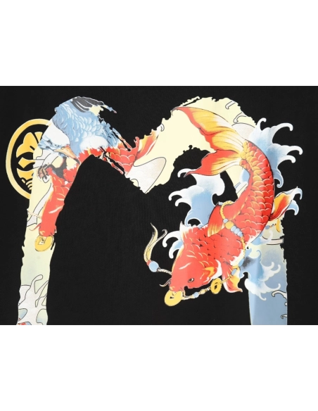Evisu Carp Seagull Brush Large M Digital Print Short Sleeve T-shirt,All order with free shipping Evisu