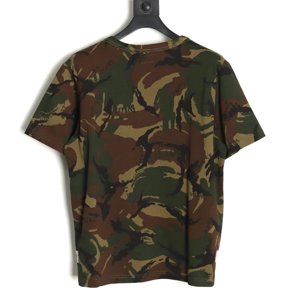 Evisu palace camouflage heart letter short-sleeved T-shirt,All order with free shipping Evisu