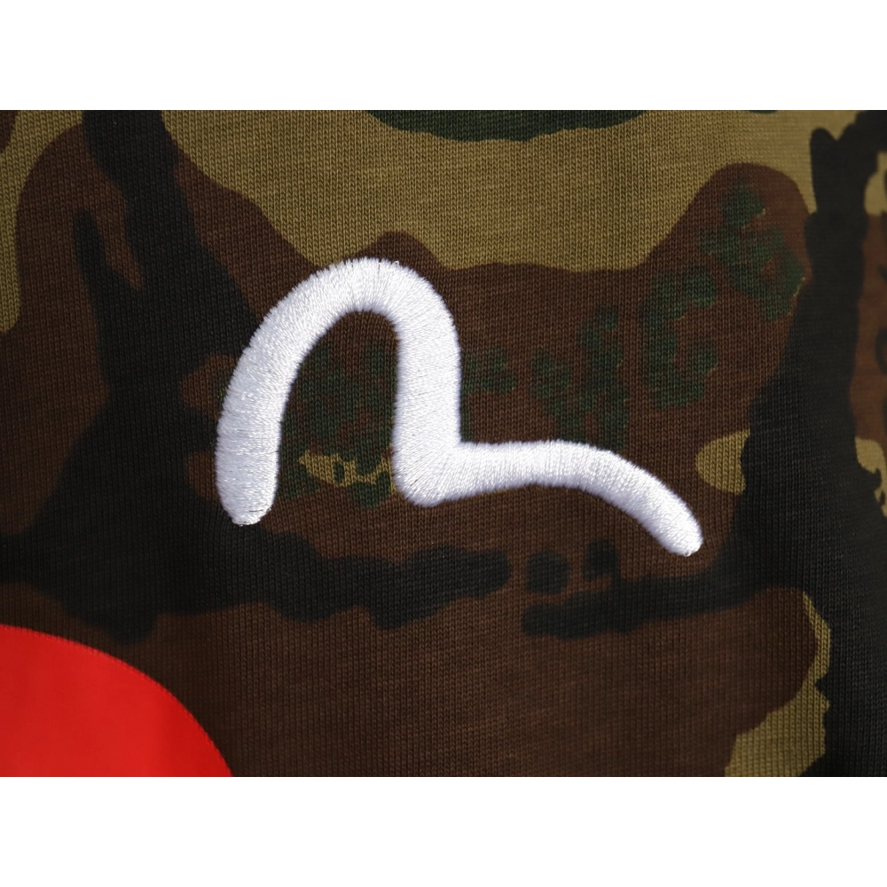 Evisu palace camouflage heart letter short-sleeved T-shirt,All order with free shipping Evisu
