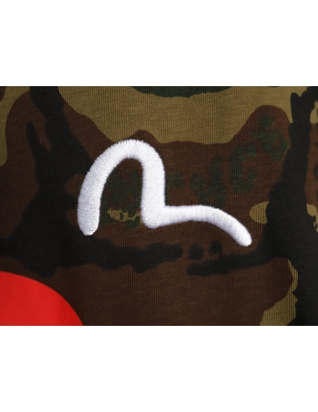 Evisu palace camouflage heart letter short-sleeved T-shirt,All order with free shipping Evisu