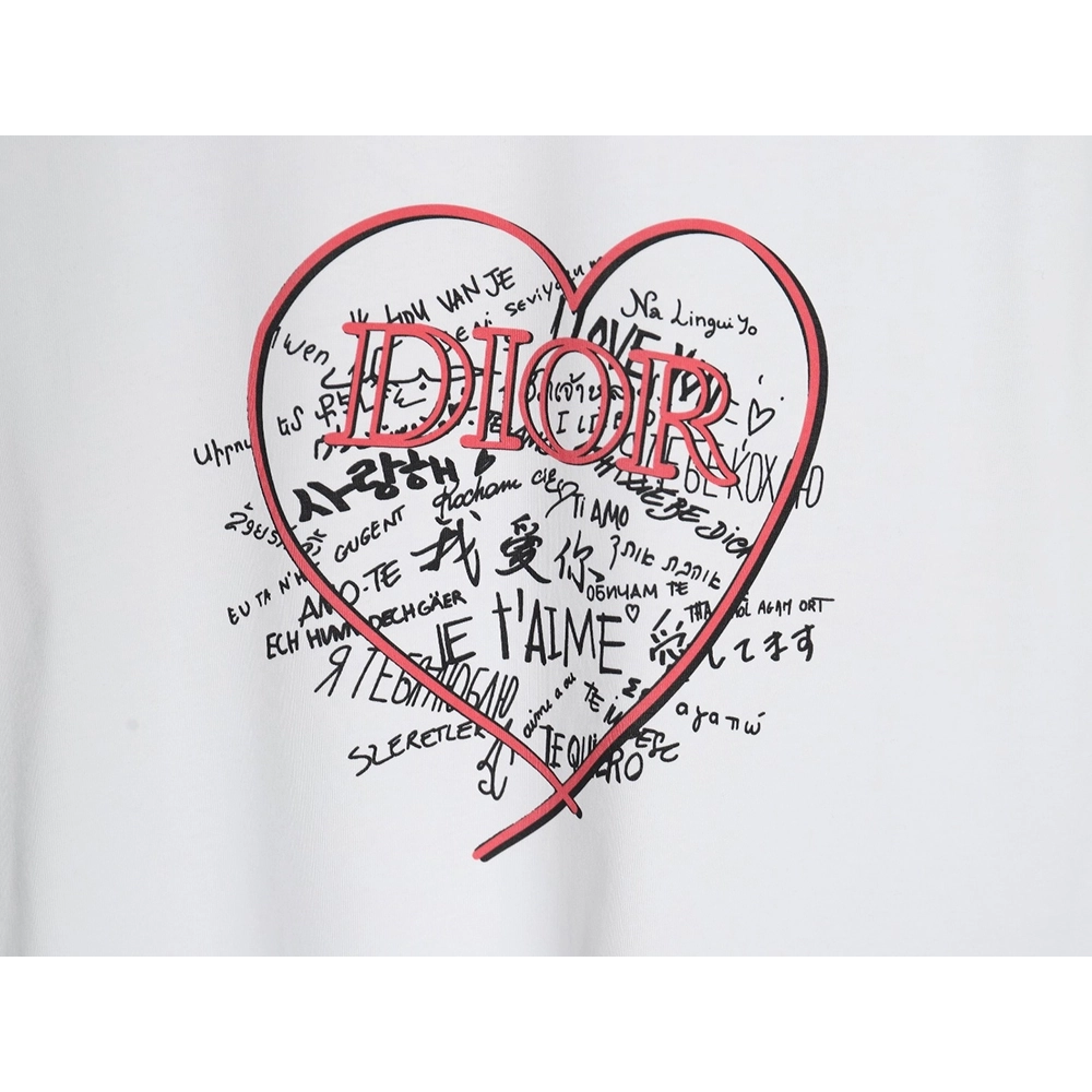 Dior Love Couple Round Neck Short Sleeve T-Shirt,All order with free shipping Dior