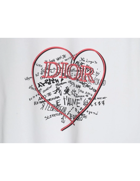 Dior Love Couple Round Neck Short Sleeve T-Shirt,All order with free shipping Dior