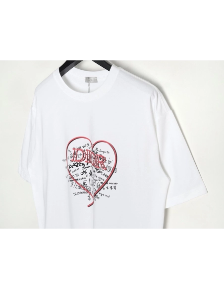 Dior Love Couple Round Neck Short Sleeve T-Shirt,All order with free shipping Dior