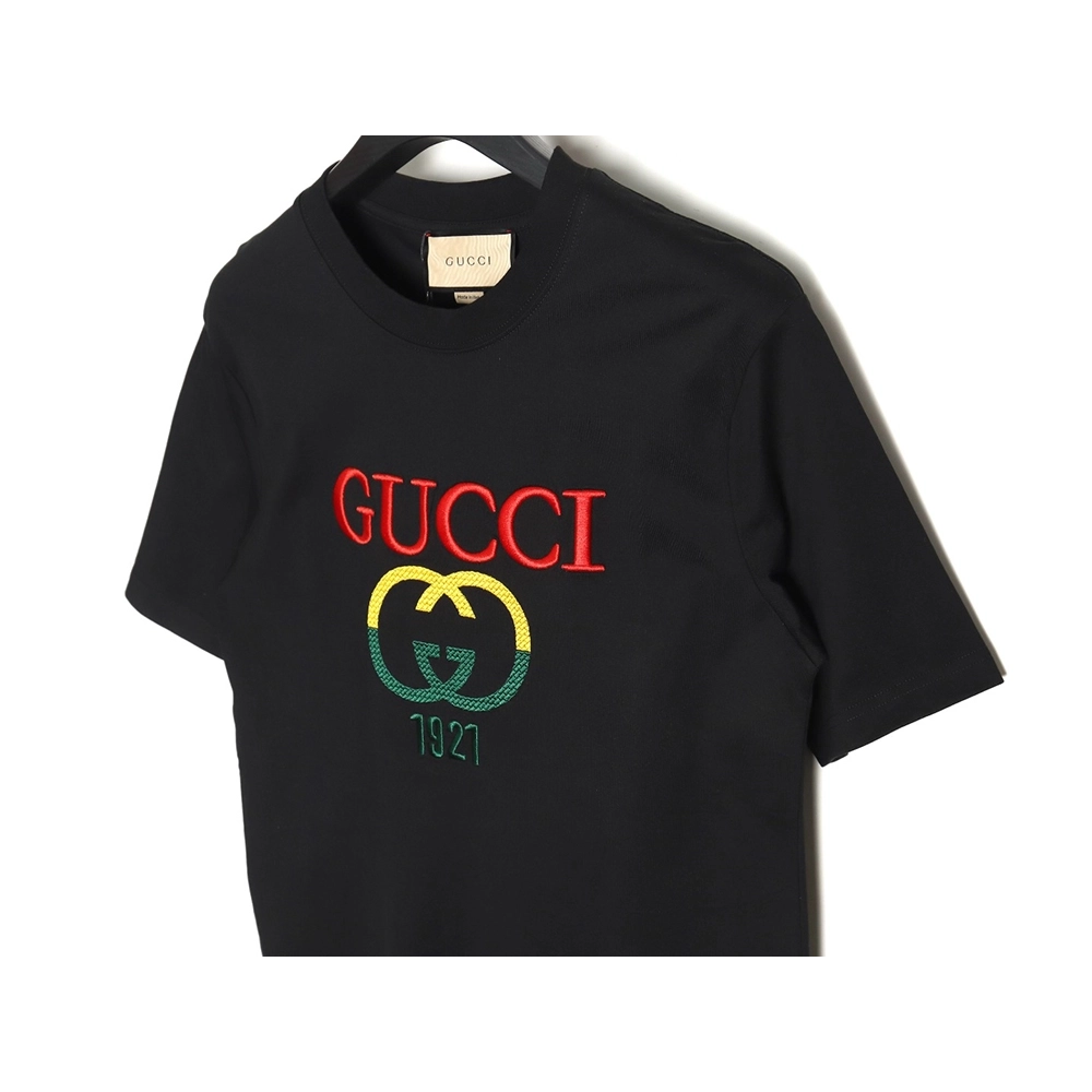 Reps Gucci colorblock double G embroidered logo short-sleeved T-shirt TSK1,All order with free shipping Reps Gucci