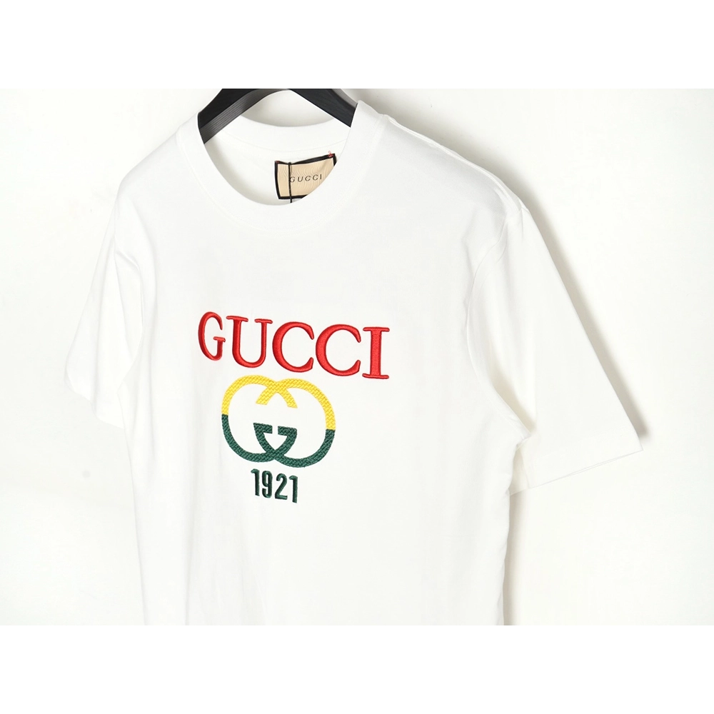 Reps Gucci colorblock double G embroidered logo short-sleeved T-shirt,All order with free shipping Reps Gucci