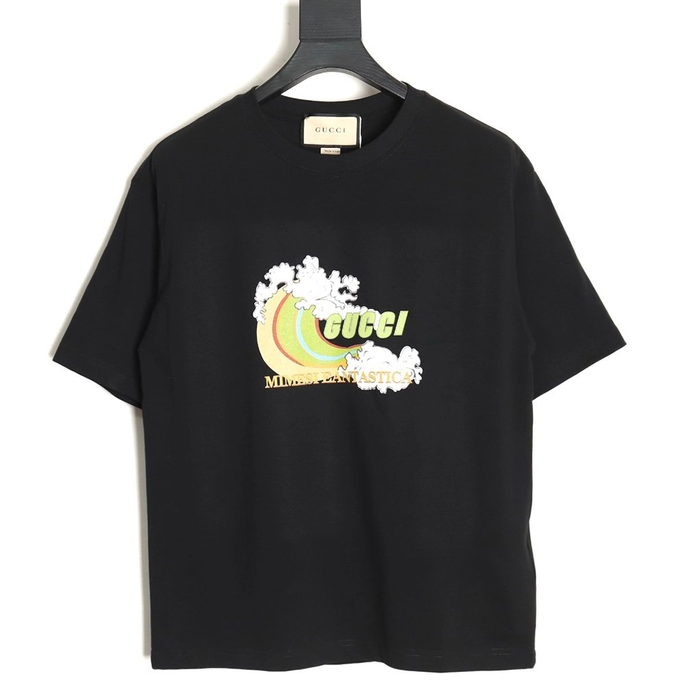 Reps Gucci Limited Edition Rainbow Wave Digital Direct Printing Short Sleeve T-shirt TSK1,All order with free shipping Reps Gucc