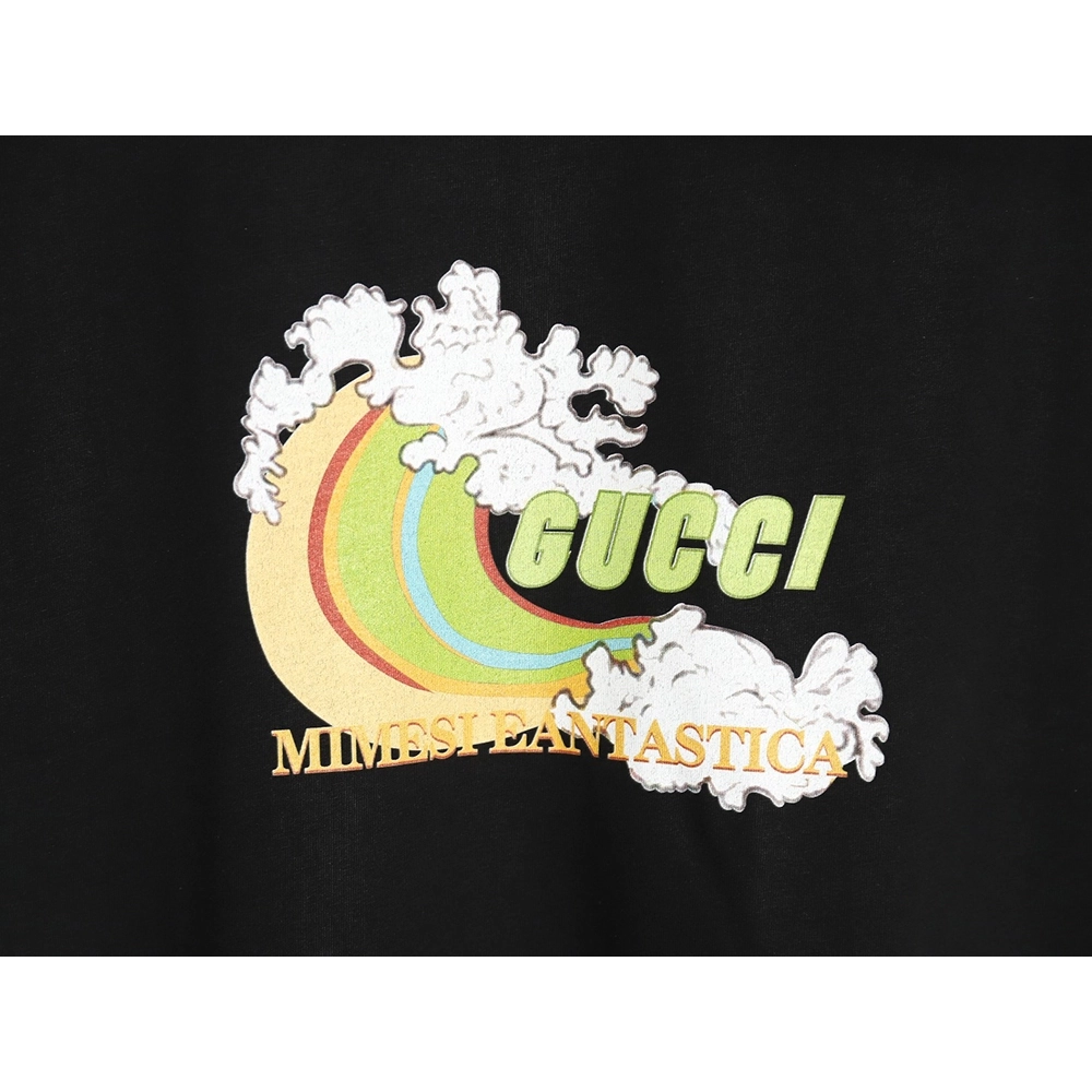 Reps Gucci Limited Edition Rainbow Wave Digital Direct Printing Short Sleeve T-shirt TSK1,All order with free shipping Reps Gucc