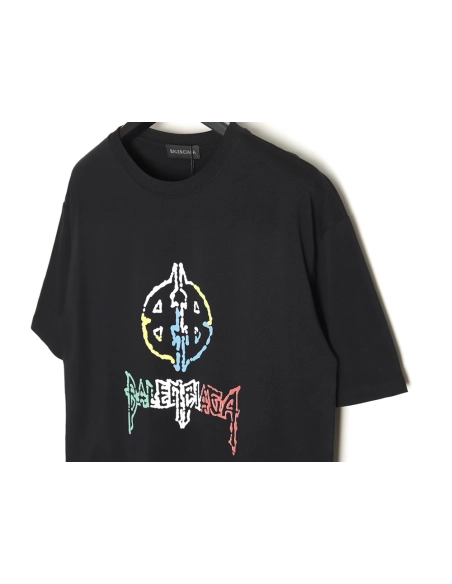 Balenciaga 24ss new color label round neck short sleeve T-shirt TSK1,All order with free shipping Balenciaga