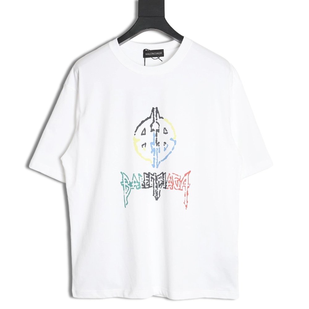 Balenciaga 24ss new color label round neck short sleeve T-shirt,All order with free shipping Balenciaga