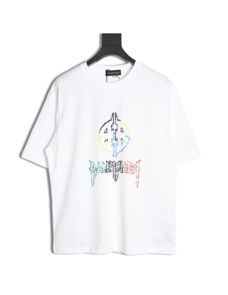Balenciaga 24ss new color label round neck short sleeve T-shirt,All order with free shipping Balenciaga
