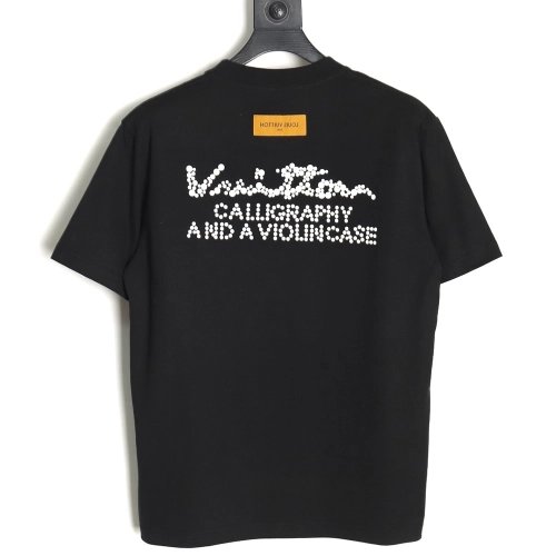 Reps Louis Vuitton Embroidered Beaded Short Sleeve T-Shirt TSK1,All order with free shipping Reps Louis Vuitton