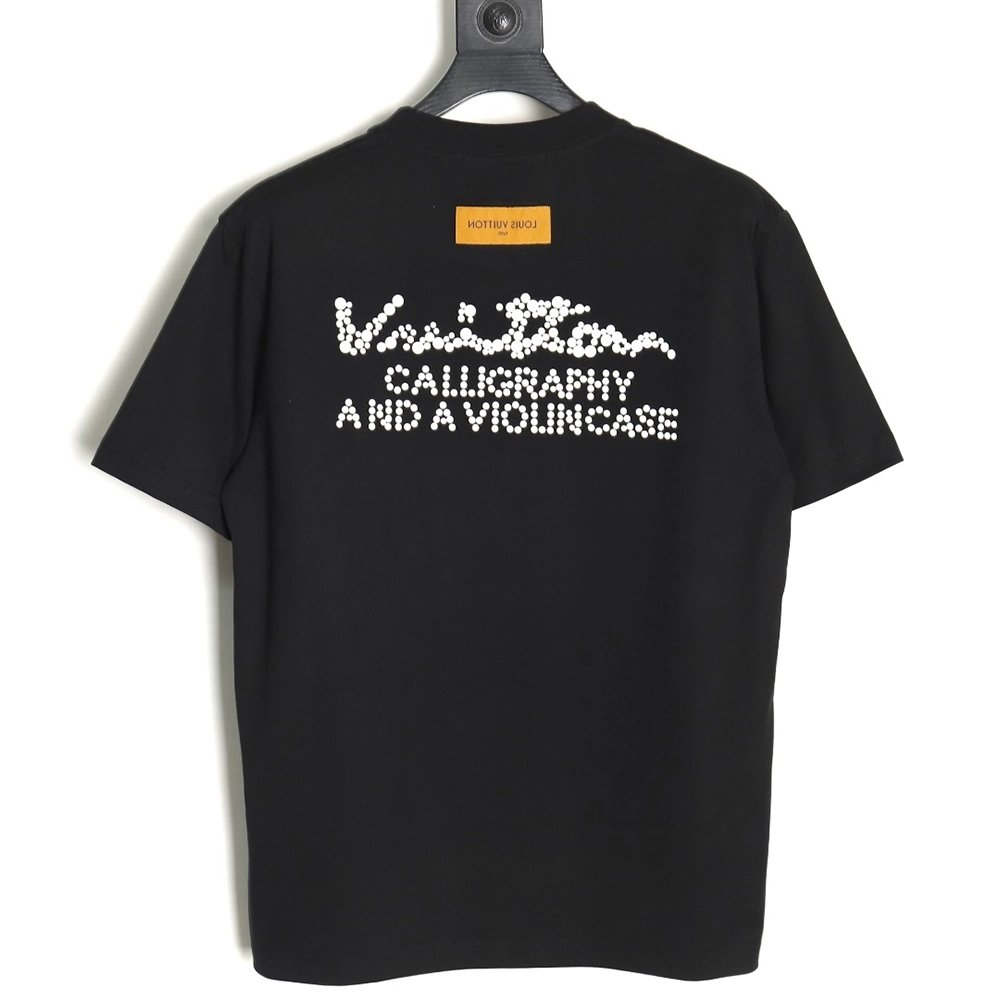 Reps Louis Vuitton Embroidered Beaded Short Sleeve T-Shirt TSK1,All order with free shipping Reps Louis Vuitton