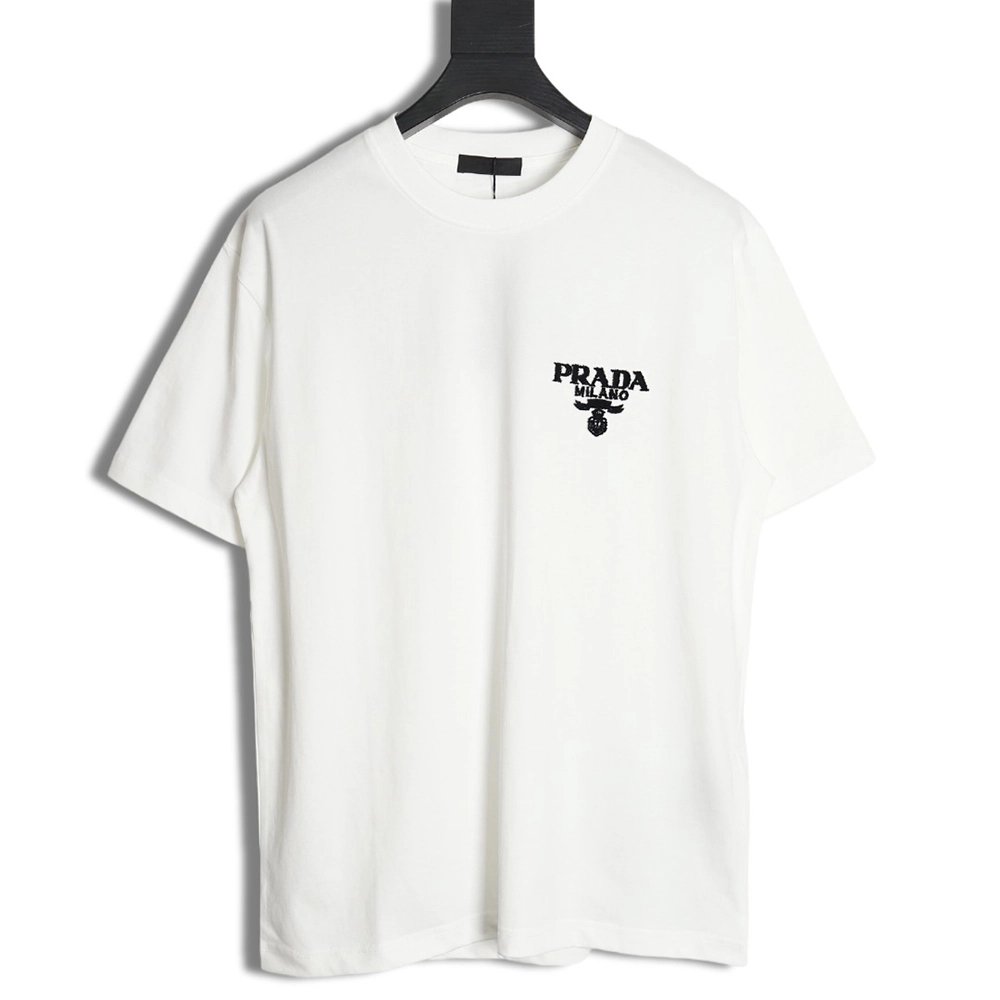 Prada three-dimensional toothbrush embroidery T-shirt,All order with free shipping Prada