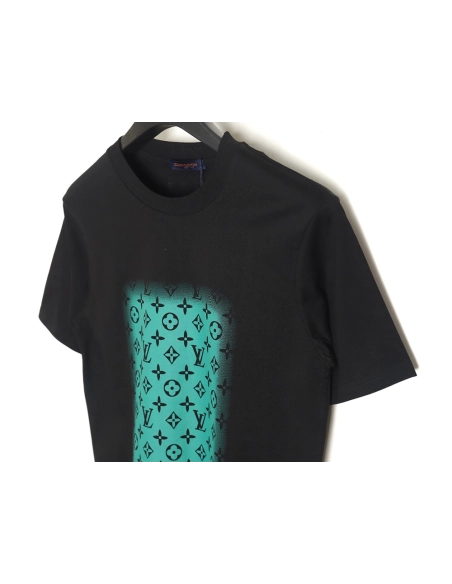 Reps Louis Vuitton square green full print short-sleeved T-shirt,All order with free shipping Reps Louis Vuitton