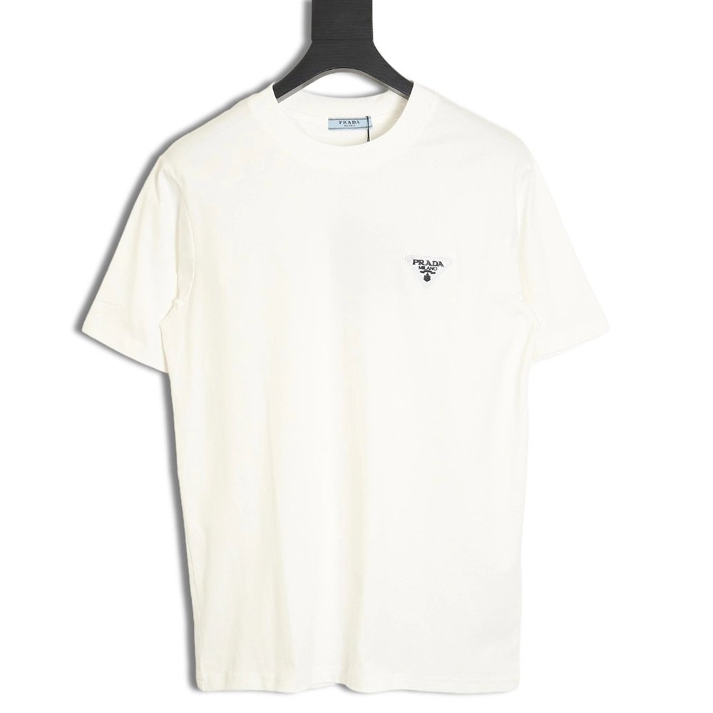 Prada inverted triangle chest short-sleeved T-shirt,All order with free shipping Prada