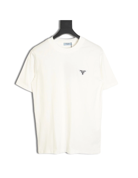 Prada inverted triangle chest short-sleeved T-shirt,All order with free shipping Prada