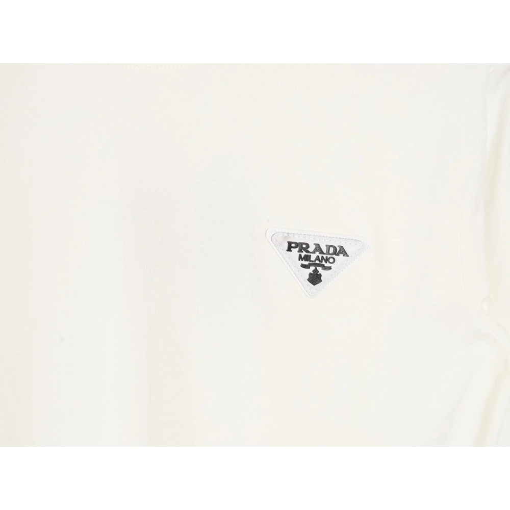 Prada inverted triangle chest short-sleeved T-shirt,All order with free shipping Prada