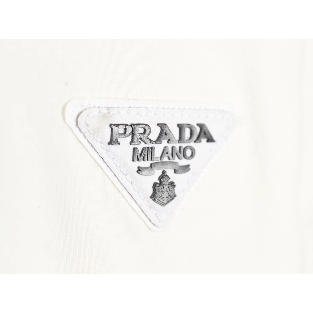 Prada inverted triangle chest short-sleeved T-shirt,All order with free shipping Prada