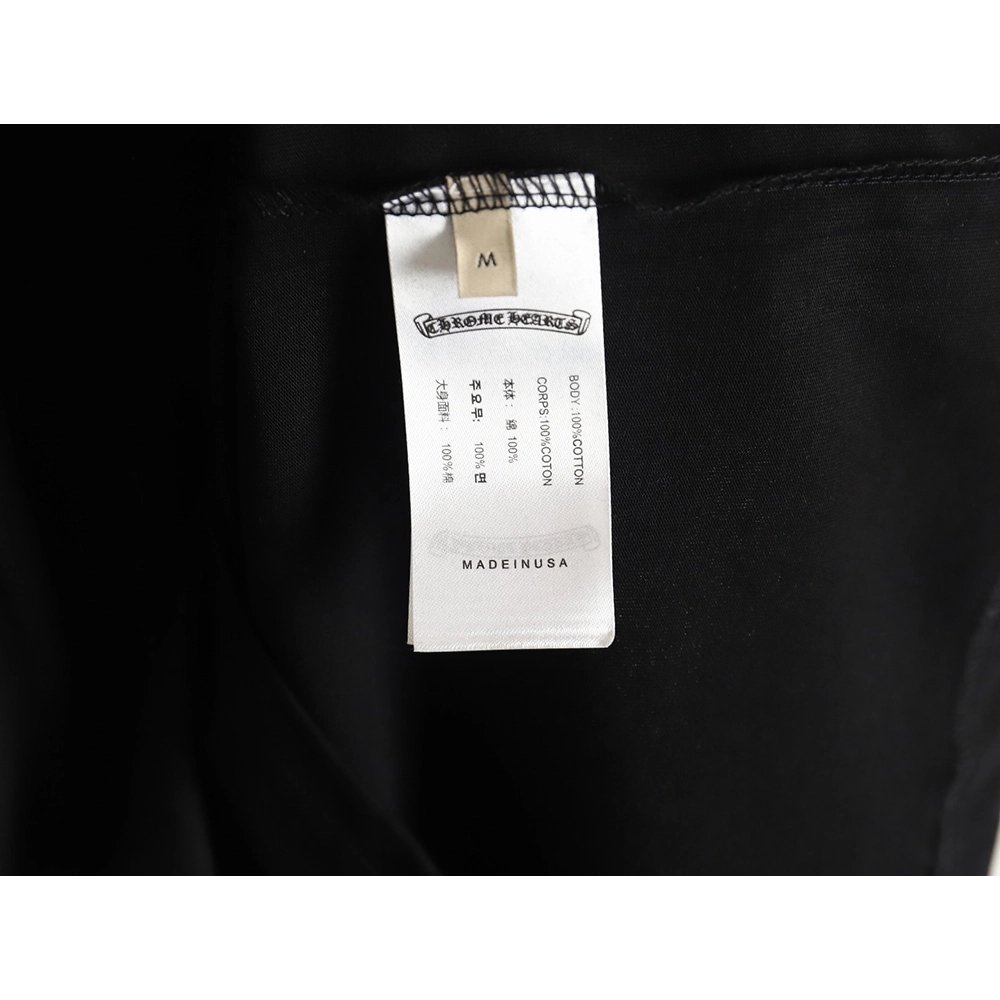 Chrome Hearts front and back red and blue horseshoe foam print short-sleeved T-shirt_TSK1,All order with free shipping Chrome He