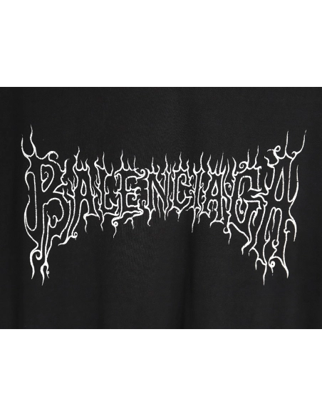 Balenciaga 24ss Gothic Sanskrit flame logo short-sleeved T-shirt,All order with free shipping Balenciaga