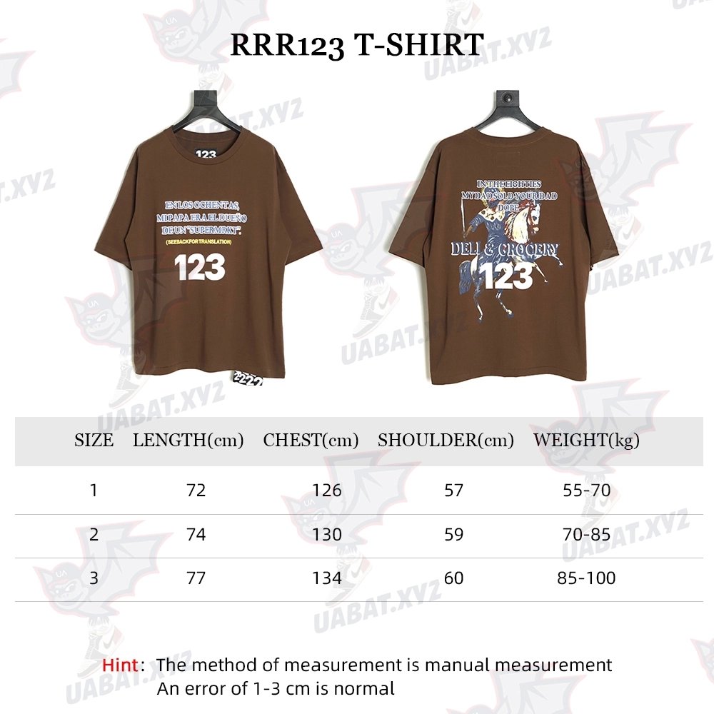 RRR123 Knight print short-sleeved T-shirt,All order with free shipping RRR