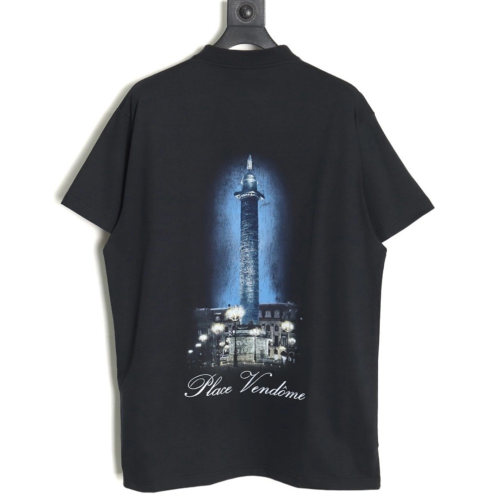 Balenciaga Vogue Lighthouse Back Short Sleeve T-Shirt TSK1,All order with free shipping Balenciaga