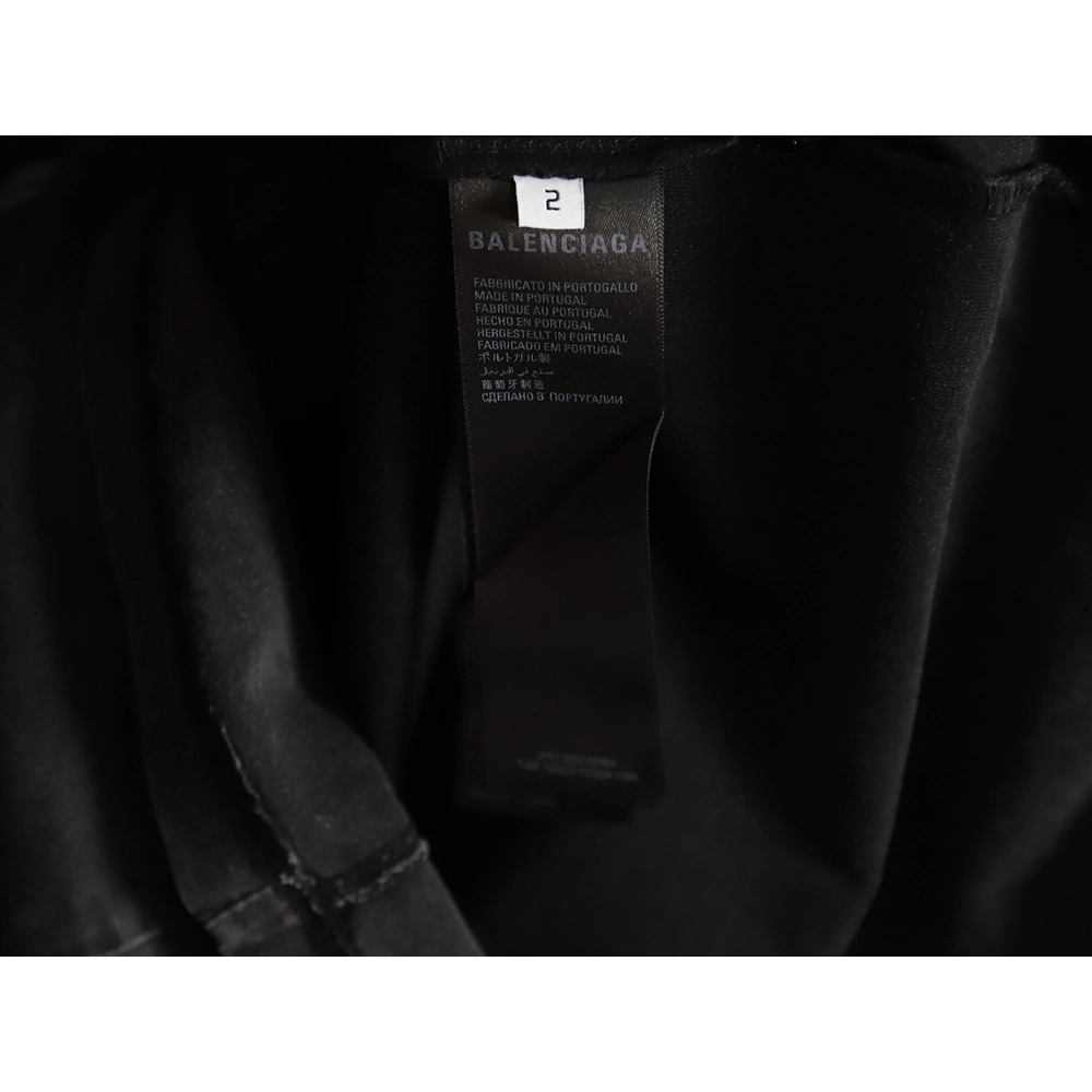 Balenciaga washed-out Paris Tower lettering short-sleeved T-shirt,All order with free shipping Balenciaga